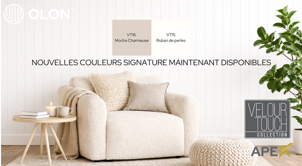 Deux nouvelles teintes pour VelourTouch® APEX d’Olon
