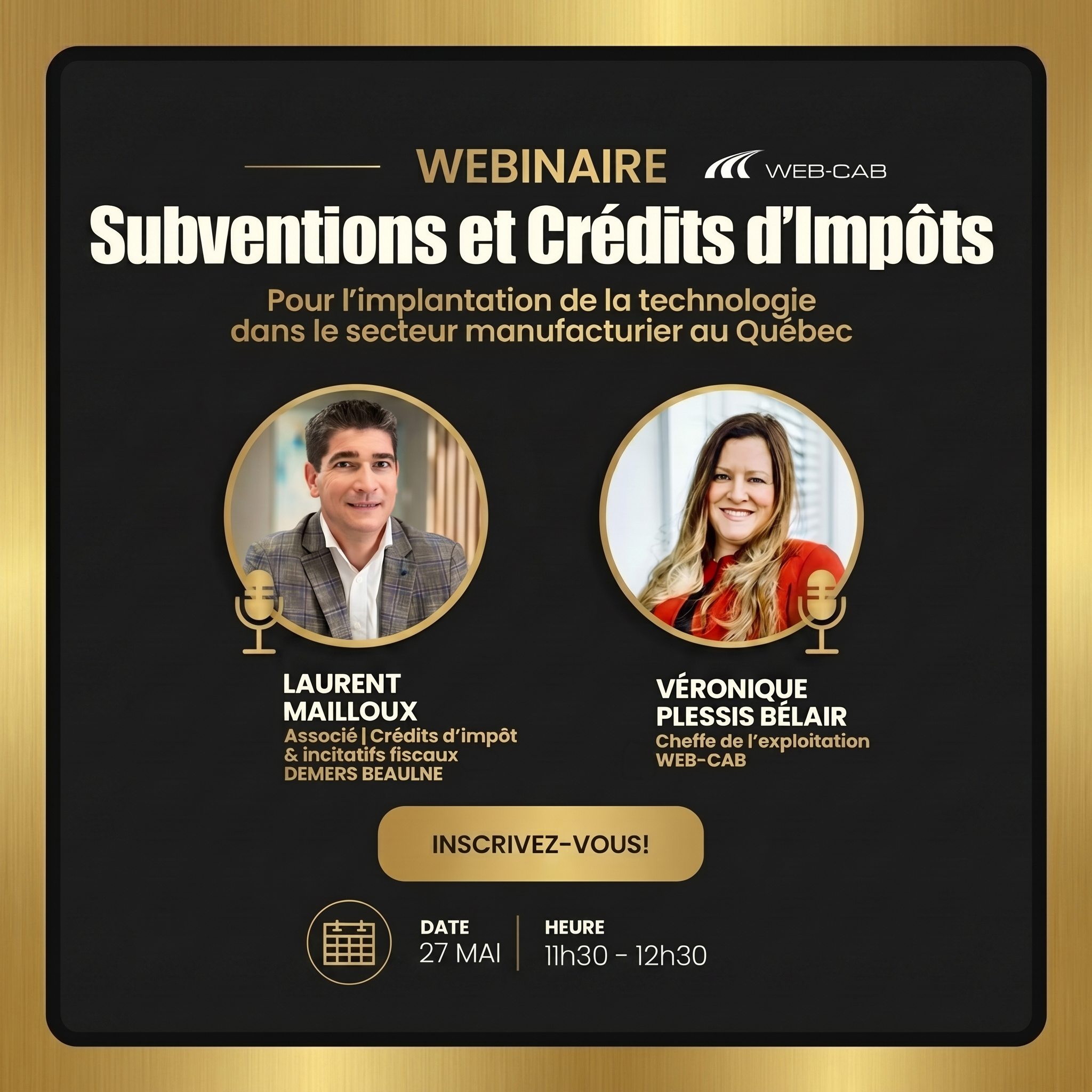 Webinaire : Subventions et crédits d’impôt du secteur manufacturier au Québec